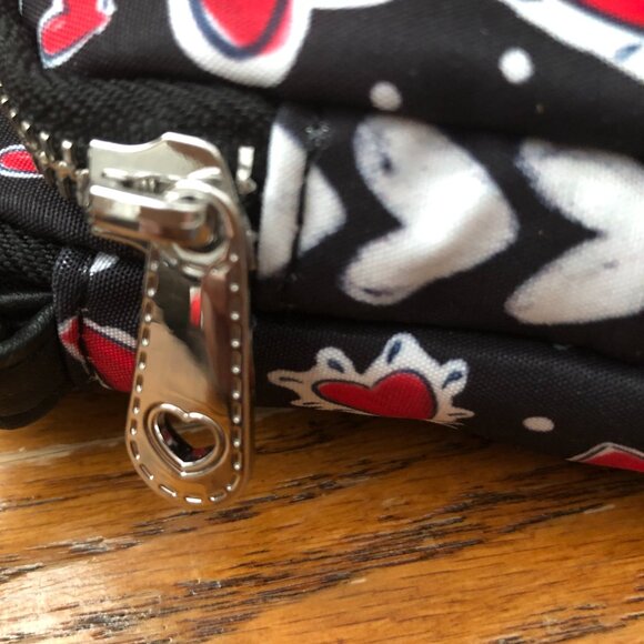 ❤️Brighton Love Hearts A Flutter Utility Crossbody Black Novelty Print Bag NWT - Picture 5 of 6